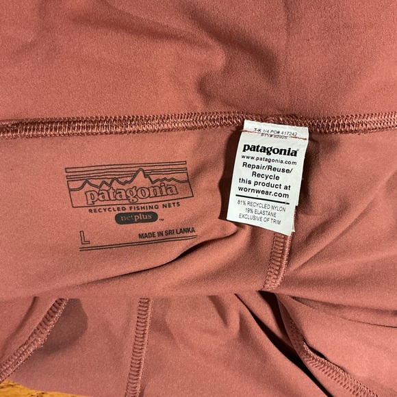Patagonia NetPlus High Rise Leggins Relaxed Fit Women Size l, Mauve Athletic Pan - Picture 6 of 7